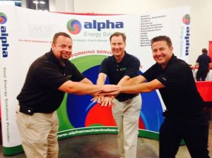 Busines to Business Works for Alpha Energy Solutions at Trade Shows 1 Alpha's Don Woods, Barry Hartlage and Gerry Lewis at the KSHE Trade Show